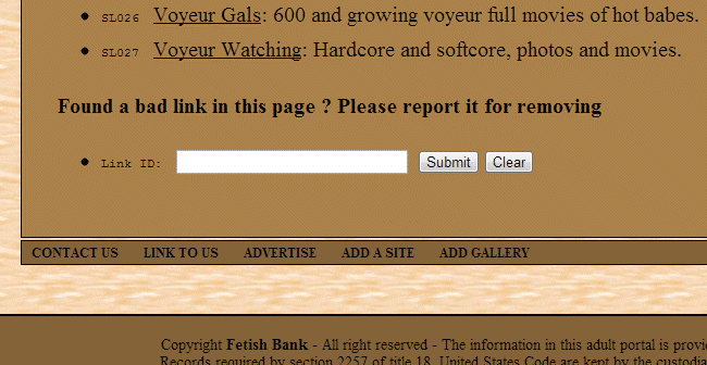 Report Bad Link on Fetish Bank
